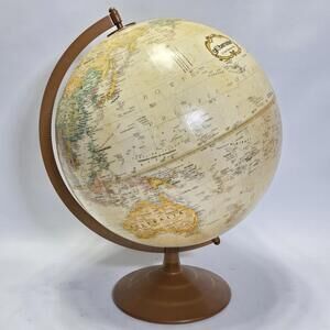 Vintage Replogle Globe World Classic Series 12" Metal Stand USSR Tolman Relief